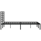 Metal Bed Frame without Mattress with Headboard Black 150x200cm 352321