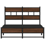 Metal Bed Frame without Mattress Brown Oak 120x200 cm 4017324