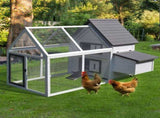 Chicken Coop with Run Wooden Hen House Pet Poultry Coops Cages Small Animal Outdoor Pen with Nesting T3398P548504