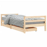 Kids Bed Frame with Drawers 80x200 cm Solid Wood Pine 834435