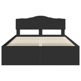 Bed Frame with Headboard Black 150 x 200 cm Solid Pine Wood 3412881