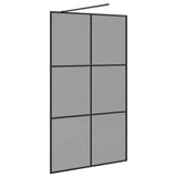 Walk-in Shower Wall Black 115 x 195 cm Tempered Glass 42022045