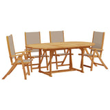 ZNTS 5 Piece Garden Dining Set Solid Wood Acacia and Textilene 3279314