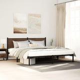 Metal Bed Frame without Mattress Brown Oak 160x200 cm 4007768