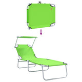 Sun Lounger Folding 2 pcs Green 58 x 188 x 77cm Polyester 42003064