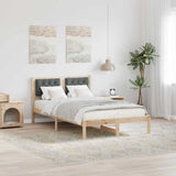 Bed Frame with Headboard Dark Grey 120 x 200 cm Solid Pine Wood 878190
