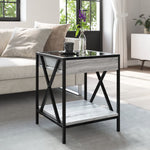 ZNTS Coffee Table with Infinity LED Grey Sonoma 40x40x49 cm 847695