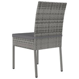ZNTS 3 Piece Outdoor Dining Set with Cushions Poly Rattan Grey 3100401