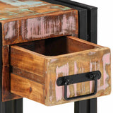 Bedside Cabinet Multicolour 30 x 30 x 40 cm Solid Reclaim Wood 4016708