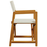 8 Piece Folding Garden Chairs Cream White Fabric 3208918