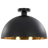 Ceiling Lamps 2 pcs Black and Gold Semi-spherical E27 50873