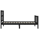 Bed Frame without Mattress Black Small Single Solid Wood Pine 3192455