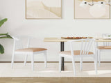 Dining Chair 2 pcs White and Brown Solid Rubberwood 42020400