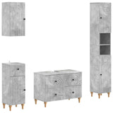 4 Piece Bathroom Cabinet Set ALKMAAR Concrete Grey 3417912