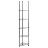 6-Tier Shelf Transparent 30x30x160 cm Tempered Glass 249517