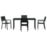 Garden Dining Set 5 pcs Black Powder-Coated Steel 3379145
