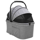 Folding Pet Stroller Adjustable Grey 78 x 54 x 101 cm Polyester 42012441
