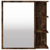 Bathroom Mirror Cabinet Smoked Oak 62.5x20.5x64cm Engineered Wood 826351