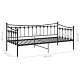 Sofa Bed Frame Black Powder-coated metal 200 x 90 cm 324755