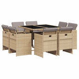 Garden Dining Set Mix beige and black 3210660