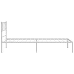 ZNTS Metal Bed Frame without Mattress with Headboard White 90x200cm 372221