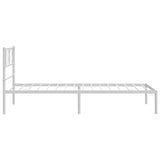 ZNTS Metal Bed Frame without Mattress with Headboard White 90x200cm 372221