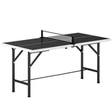5ft Mid-Size Table Tennis Table, Ping Pong Table with Net, 2 Table Tennis Paddles and 3 Balls for T3398P555815