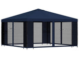 Garden Gazebo with Sidewalls 3 x 3 m Blue Polyester and Steel 900367
