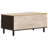 Coffee Table with Drawer White 80 x 54 x 40 cm Solid Mango Wood 4017877