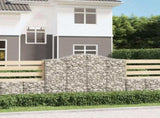 Arched Gabion Baskets 11 pcs 200x50x140/160 cm Galvanised Iron 3145691