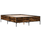 ZNTS Bed Frame without Mattress Smoked Oak 120x190 cm Small Double 3279819