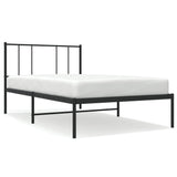 Metal Bed Frame without Mattress with Headboard Black 90x190cm 352472