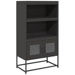 ZNTS Highboard Black 68x39x123 cm Steel 853368