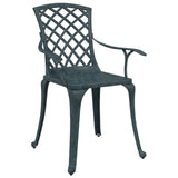 ZNTS Garden Chairs 2 pcs Green Cast Aluminium 4002802