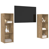TV Cabinet Set Wall-mounted 2 pcs Artisan Oak 107 x 35 x 37 cm 3393548