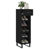 Shoe Cabinet Black 30x35x105 cm Engineered Wood 829701