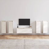 TV Cabinets 5 pcs White Solid Wood Pine 3100215