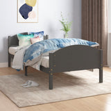 Bed Frame without Mattress Dark Grey Solid Pine Wood 100x200cm 322047