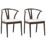 Dining Chair 2 pcs Light Brown and Light Solid Rubber Wood 42020411