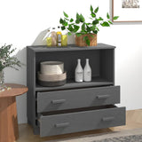 Sideboard HAMAR Dark Grey 85x35x80 cm Solid Wood Pine 340498
