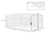 Polytunnel Greenhouse Walk-in Grow House with UV-resistant PE Cover, Door and Galvanised Steel T3398P325196