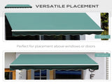 3x2.5 m Sun Shade Canopy Garden Patio Manual Retractable Awning Canopy-Dark Green T3398P310345