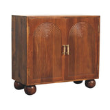 Chestnut Carved Ball Cabinet IN3617