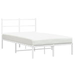 Metal Bed Frame without Mattress with Headboard White 120x200cm 355412