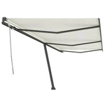 Freestanding Manual Retractable Awning 600x300 cm Cream 3069797