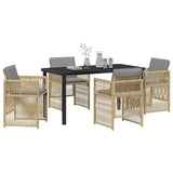 Garden Dining Set 5 pcs Beige Powder-Coated Steel 3380670