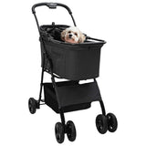 Folding Pet Stroller Adjustable Black 81 x 47 x 99 cm Polyester 42012435