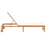 Sun Lounger Reclining Brown 53 x 202 x 89cm Solid Acacia wood 4108108