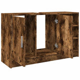 Sink Cabinet Smoked Oak 90x29x55 cm Engineered Wood 848126