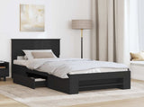 Bed Frame with Headboard Black 80 x 200 cm Engineered Wood 3408810
